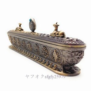 P508 ☆ New incense burner Tibet type Yakichi Shoso Tibetan design for antique stick (antique gold)