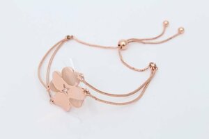 Foliforial bracelet unused four -leaf clover Heart 4 Heart Pink Gold Accessories Ladies Follifollie