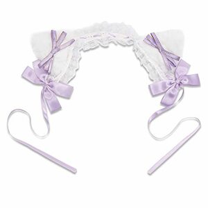 Gothic headdress lolita ribbon cat ears "Even those who are not good at arranging can easily enjoy gothic loli ♪" Type C: purple cat ears