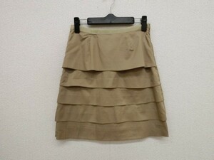 (19607) OFUON Off -on Tier de Mini skirt beige 36 USED