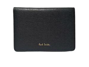 Unused Paul Smith Card Case Bi -fold Pass case Business Card holder Leather Black Black PWD821 Strogue [Used]