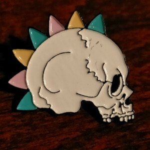 Pinbatch Colorful Mohawk Skull Pin Badge Pin Badge Dokuro Skull Pastel Color
