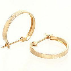 Simple Hoop Earrings K18 Pink Gold Ladies Jewelry Accessories