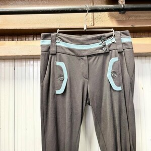 LOVE MOSCHINO Jersey Pants Size 36 Italian Know Length Piping Gray Love Moskino Digjunkmarket