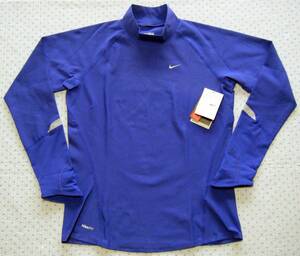 Nike DRI-FIT Running High Function Neck Mock Shirt Long Sleeve Blue Size L Heat insulation/sweat-absorbing/quick-drying/stretch function fixed price 5,830 yen