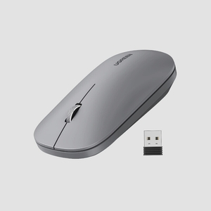Free shipping ★ UGREEN wireless mouse ultra -thin wireless 2.4GHz 4 -stage DPI switching 4000dpi dry cell type (gray)