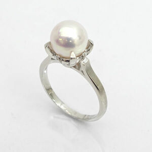 ★ TASAKI PT900 Pearl 8mm Pearl Ring No. 12 Okoya Pearl (0220433126)