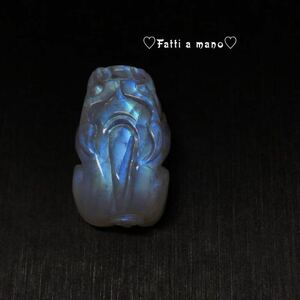 Limited hand -carved Royal Blue Room Stone 貔 貅 Pendant Top Transparent Property Invitation Top Beast Handmade Handmade Ichigo
