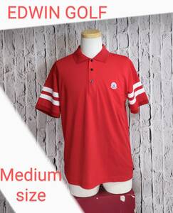 ★ Free shipping ★ EDWIN GOLF Polo Shirt Edwin Golf Wear Polo Shirt Red Medium