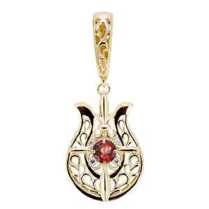 18 Gold Pendant Top Men's Kihei 18k Garnet Necklace Cross Top Only Arabesque Design