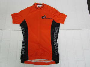 W.23E29 CIJ ★ Shipping 210 yen fixed amount ☆ Cycle Jersey Ladies Bike &amp; Climb Up VERGE Size Xs Orange x Black USED ☆