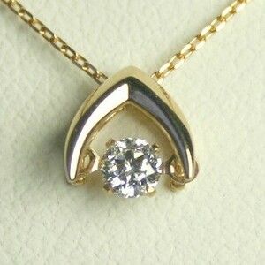 Dancing Stone Diamond Necklace One Grain Platinum 0.3 With Carat Appraisal Description 0.377ct D Color VVS1 Class 3EX Cut H &amp; C CGL
