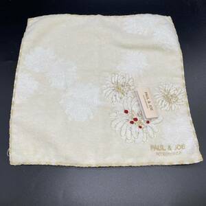Paul &amp; Joe Paul &amp; Joe Towel Handkerchief Flower Pattern Embroidery Off White No.18