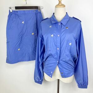 Beautiful goods large size Paris setup up and down set Ladies L Blue Casual Sports GOLF Golf Wear Simple