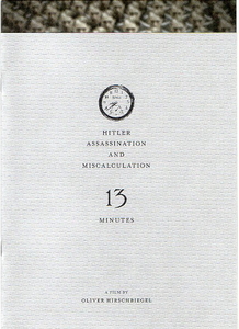 "Assassination of Hitler, 13 minutes" Movie Pamphlet B5/ Christian Friedel, Catalina Chutra
