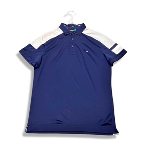 Free shipping only J.LINDEBERG J.Lindeberg Slim Fit Short Sleeve Dry Sleeve Dry Shirt Navy SIZE L Men's Golfware Genuine
