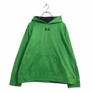 UNDER ARMOUR Logo Jersey Hoodie Kids XL Green Under Armour Pullover One Point Logo Used Clothing Wholesale America Purchase a505-6059