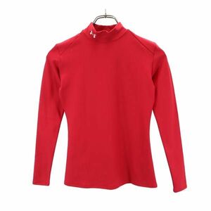 Under Armor High Neck Long Sleeve T -shirt SM Red Under Armor Training Wear Under Shirt Sports Ladies 230524