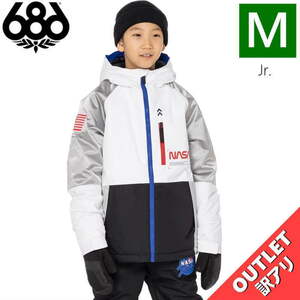 [Outlet] 23 686 BOYS EXPLORATION INSULATED JKT WHITE CLRBLK M Size Snowboard Wear Outlet for Kids