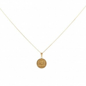 K18YG Yellow Gold K24YG Coin Necklace Crown Crown Crown