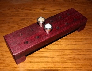 Mouthpiece stand (material: purple heart) 12 holes (for horns)