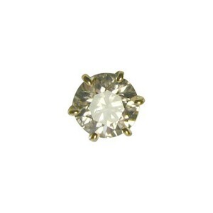 Diamond earring one grain single ear gold 0.2 with carat appraisal 0.264ct F -Color VS2 Class 3EX Cut H &amp; C GGL