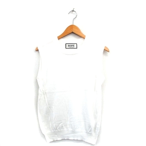 Lope ROPE Best Pullover round Cotton Simple M White White /KT33 Ladies