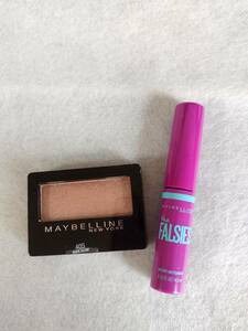New Maybelline Maybelline Expert Wear Eye Shadow 40s NUDE GLOW &amp; Mini Size Mascara The Falceans 4.5ml Very Black Black