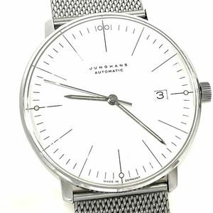 Rinse JUNGHANS Yunhans Max Bill Max Building 27 4002 Men's Silver Dial Automatic Automatic Wind Free Shipping