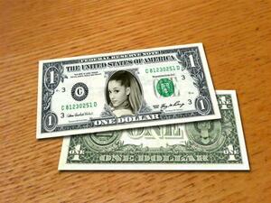 Popular! Limited! Ariana Grande/Ariana Grande/R &amp; B/POP/Pop/Genuine US official dollar bill-1