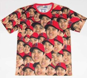 Shohei Otani Los Angeles Angels Face T -shirt 1 point stadium distribution full -on -line face full of domestic shipment ☆ New prompt decision!