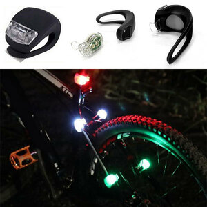 Bicycle light silicon/black body/white light emission/battery handle Front rear walk LED light 3 step waterproof