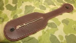 Genuine leather leather leather coin case coin purse biker wallet coins can be stored around 100 pieces Dark tea dark brown belt loop