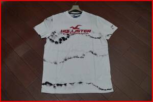 ★ ☆ HOLLISTER Mura Dyeing Logo Print T -shirt Short Sleeve/XL/White/White/Men's Hollister Abacro Cut Saw A &amp; F LL 2L Big Size