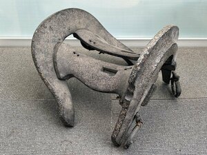 #Rare product [Old wooden horse ingredients Saddle Age Raden Working Works All Length 40cm x 28.5cm in height x 41cm Width Width Warrior Armor Armor Horse Riding Old Art