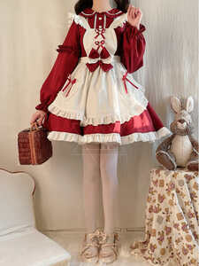[Shizu Shizu] One Piece Maid Clothes Lolita Gakuen Festival Halloween Festival Event Cosplay Costume Red