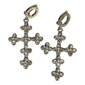 DOLCE &amp; GABBANA Dolce &amp; Gabbana Dolgaba Accessories Accessory Earring Logo Rhinestone Metal Silver