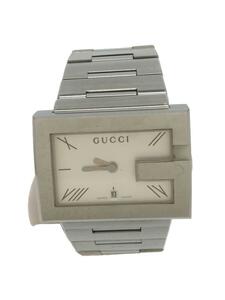 GUCCI ◆ Quartz Watch/Analog/Stainless Steel/WHT/SLV/K18YG/M100