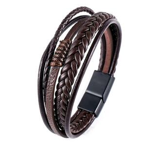 Breath Red Leather Magnet Brown Genuine Leather PU braid