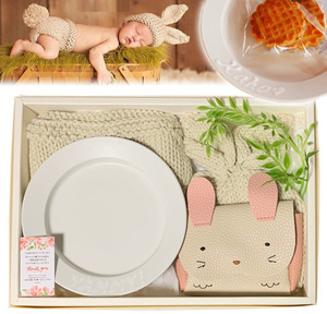 Childbirth celebration name Gift Girl Girls Eating Works Sleeping Minister Art Newborn Photo Rabbit Set Baby Gift Set