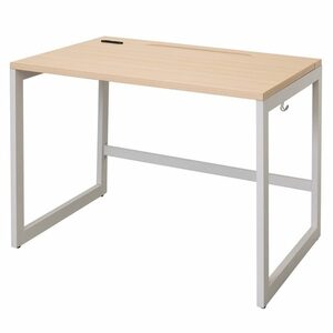 [Corporate only] Free shipping New Rism desk W1000 × D700 Natural x White Leg 2 with 2 outlet RFFLD-1070NA-WL