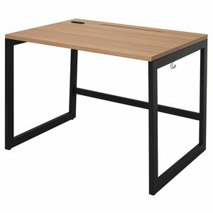 [Corporate only] Free shipping New Rism desk W1000 × D700 Walnut × Black leg 2 with 2 outlet RFFLD-1070DM-BL