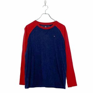 TOMMYHILFIGER Long Sleeve T-shirt Youth Size L 150-Red Navy Tommy Hill Figar Logo Wholesale Wholesale A507-5674