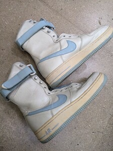 NIKE Air Force 1 Boots Nike AIRFORCE1 White Light Blue Ladies Sneakers