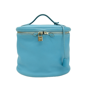 [Discount] [Beautiful goods] HERMES Hermes Intercity Bag Vanity Bag Makeup Pouch Toryon Clear Lemance Leather Blue Gene