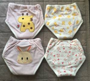 6 -layer training pants 95 cm 4 pieces set toilet training girl 6 -layer toe lean pants water -absorbing diapers remove