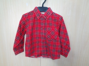 B640 ◆ NORTH WEST TERRITORY Frannel check shirt ◆ SIZE: 4T red cotton 100 % kids children's clothing Tops long -sleeved shirt USA
