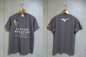 E759 Mizuno 44th Sapporo Marathon T-shirt Size M Gray system 25-8