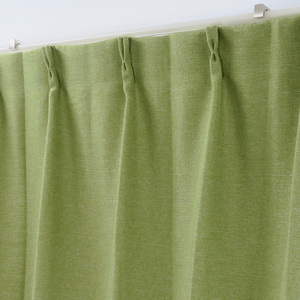 Blackout curtain Width 125 cm × Length 255 cm 2 sheets Y2950 Green with shading lining with shape memory processing Light shielding grade 2 Order curtain Plain Natural