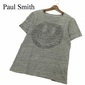 Paul Smith Spring Summer Print ★ Short Sleeve Cut Sew T-shirt Sz.XL Men's Gray Japan Large Size C3T06698_7#D